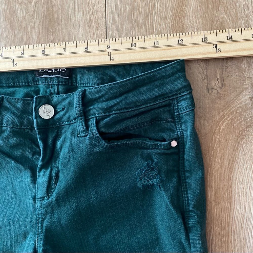bebe Y2K Low Rise Skinny Jeans –‎ Hunter Green – Women’s Size 24 - Picture 4 of 6